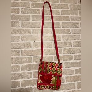 Vera Bradley Floral Crossbody Bag | Pink Green Quilted Shoulder Purse